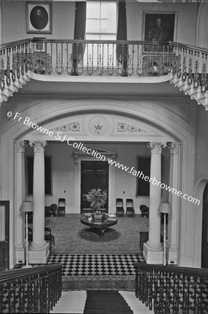 ROCKINGHAM HOUSE  LOOKING DOWN GRAND STAIRCASE FROM MIDDLE LANDING